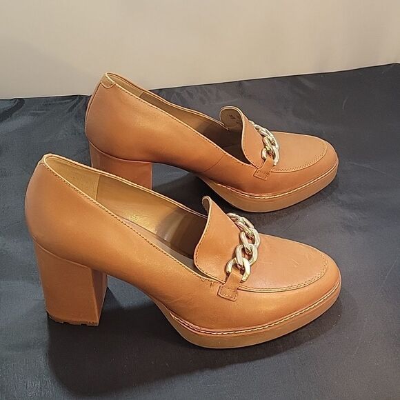 BRAND NEW NATURALIZER CALLIE MOC ENGLISH TEA LEATHER HEELED SHOES I3520L1200 - Picture 10 of 15